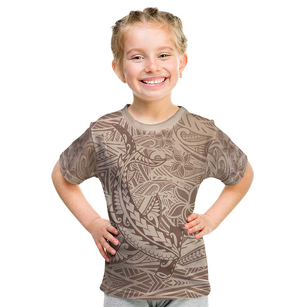 Pastel Brown Polynesia Kid T Shirt Hawaiian Tribal Hammerhead Shark Tattoo LT14 Pastel Brown - Polynesian Pride