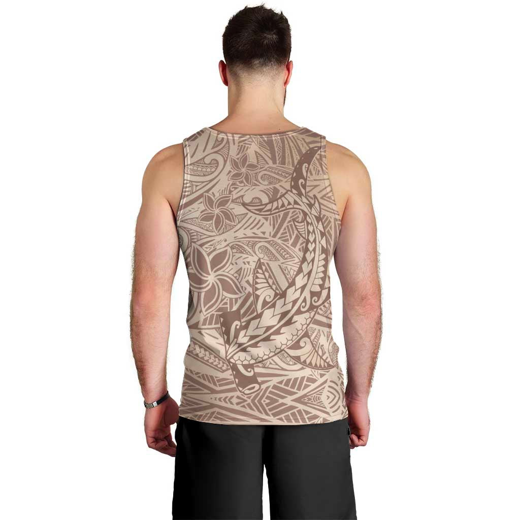 Pink Gradient Polynesia Men Tank Top Hawaiian Tribal Hammerhead Shark Tattoo