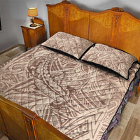 Pink Gradient Polynesia Quilt Bed Set Hawaiian Tribal Hammerhead Shark Tattoo