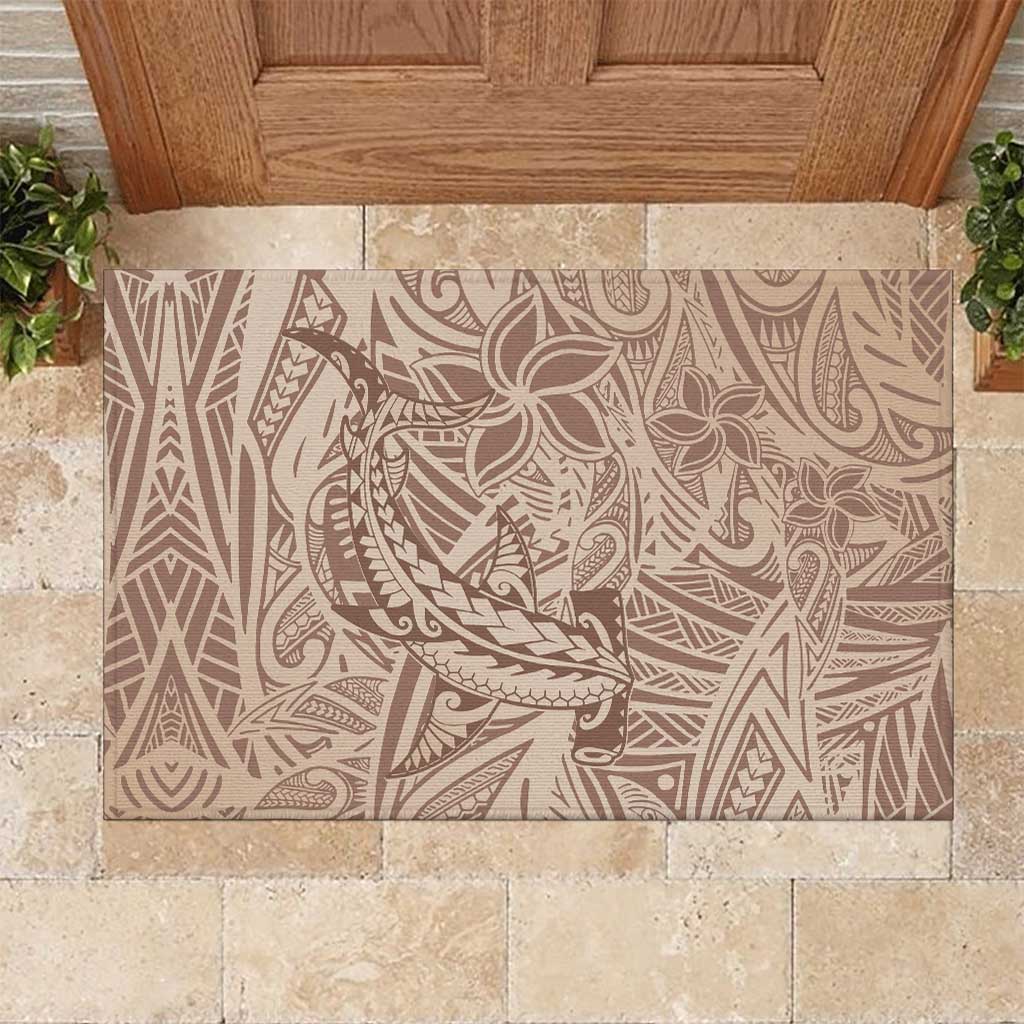 Pastel Brown Polynesia Rubber Doormat Hawaiian Tribal Hammerhead Shark Tattoo LT14 Pastel Brown - Polynesian Pride
