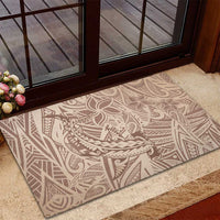 Pink Gradient Polynesia Rubber Doormat Hawaiian Tribal Hammerhead Shark Tattoo