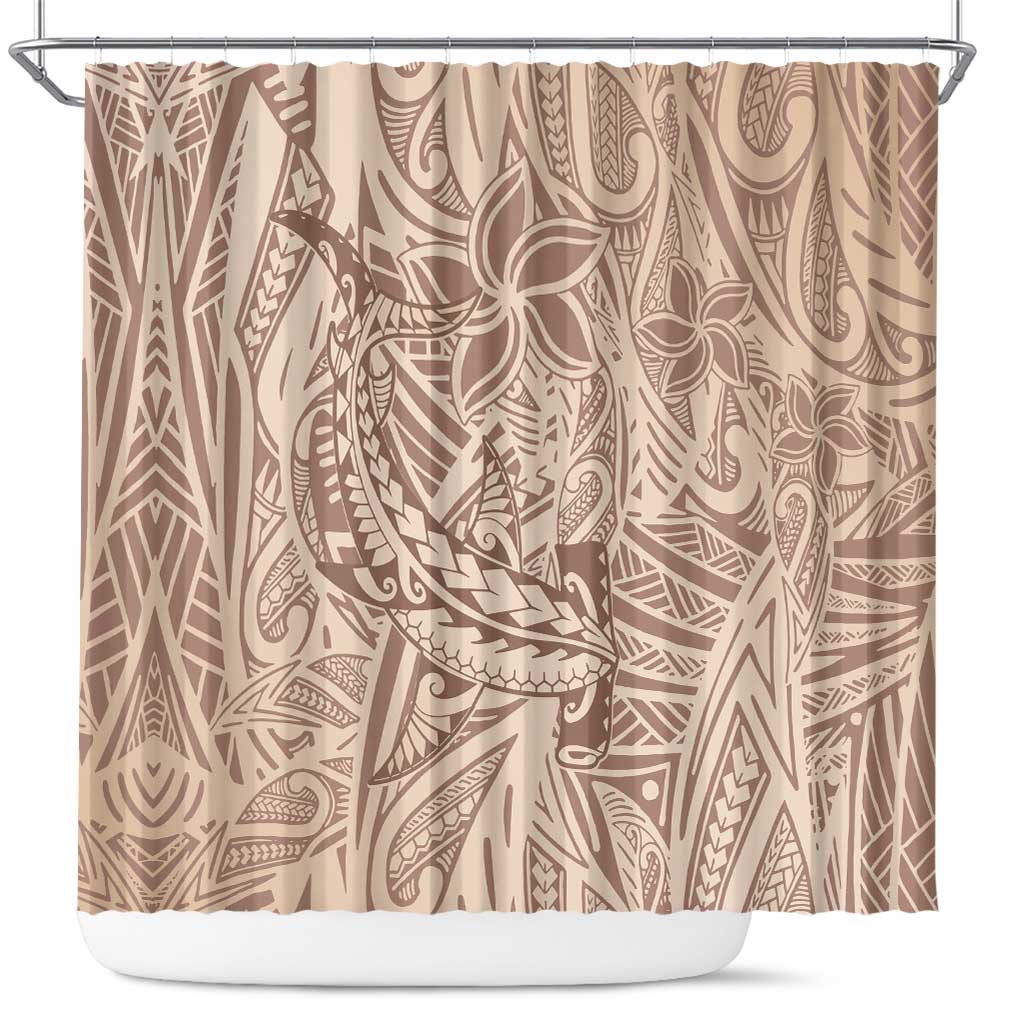 Pastel Brown Polynesia Shower Curtain Hawaiian Tribal Hammerhead Shark Tattoo LT14 Pastel Brown - Polynesian Pride