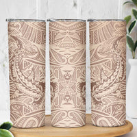 Pink Gradient Polynesia Skinny Tumbler Hawaiian Tribal Hammerhead Shark Tattoo