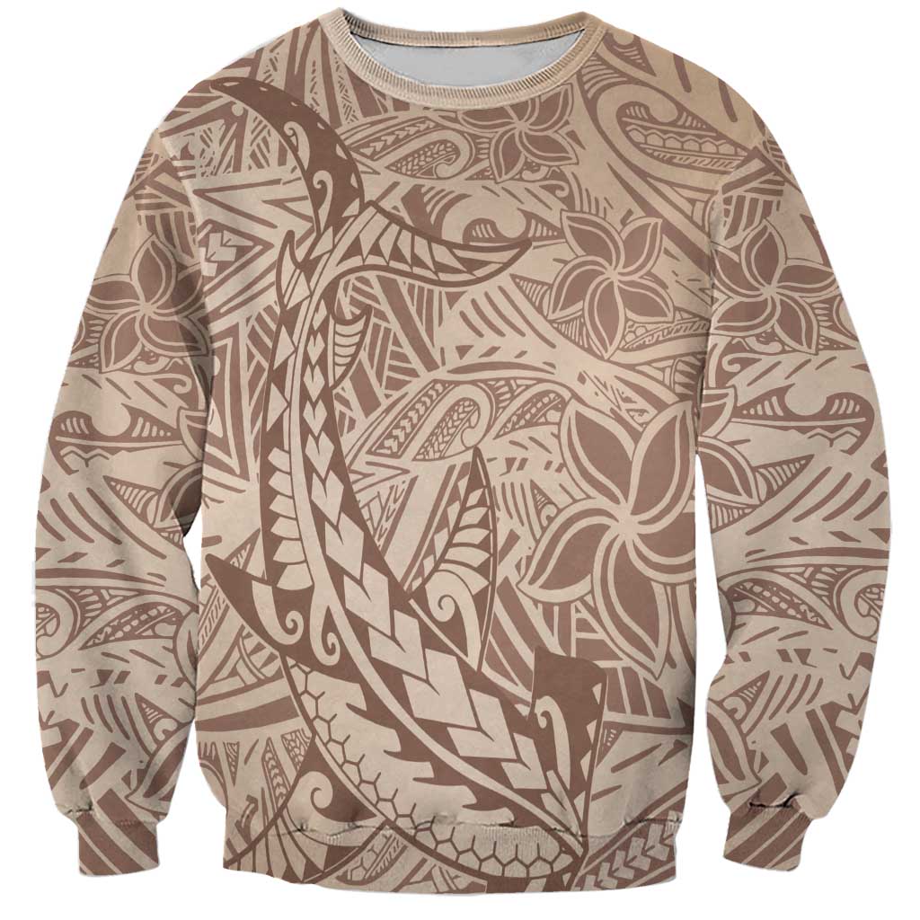 Pastel Brown Polynesia Sweatshirt Hawaiian Tribal Hammerhead Shark Tattoo LT14 Unisex Pastel Brown - Polynesian Pride