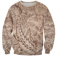 Pastel Brown Polynesia Sweatshirt Hawaiian Tribal Hammerhead Shark Tattoo LT14 Unisex Pastel Brown - Polynesian Pride