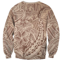 Pastel Brown Polynesia Sweatshirt Hawaiian Tribal Hammerhead Shark Tattoo LT14 - Polynesian Pride
