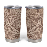 Pink Gradient Polynesia Tumbler Cup Hawaiian Tribal Hammerhead Shark Tattoo