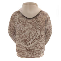 Pink Gradient Polynesia Zip Hoodie Hawaiian Tribal Hammerhead Shark Tattoo