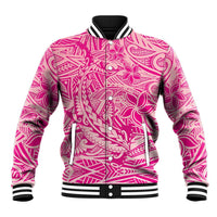 Beige Gradient Polynesia Baseball Jacket Hawaiian Tribal Hammerhead Shark Tattoo