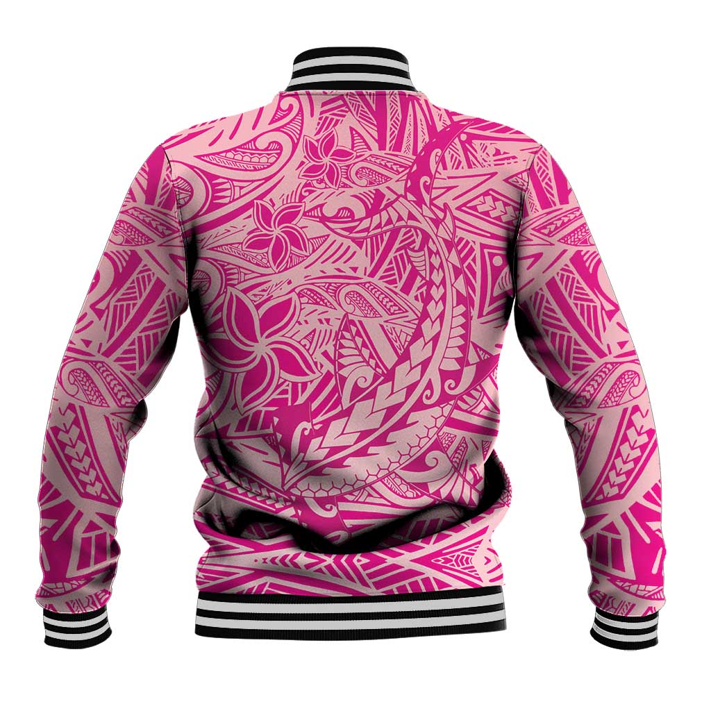 Beige Gradient Polynesia Baseball Jacket Hawaiian Tribal Hammerhead Shark Tattoo