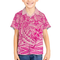 Beige Gradient Polynesia Family Matching Off Shoulder Maxi Dress and Hawaiian Shirt Hawaiian Tribal Hammerhead Shark Tattoo LT14 Son's Shirt Beige - Polynesian Pride