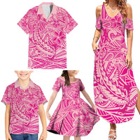 Beige Gradient Polynesia Family Matching Summer Maxi Dress and Hawaiian Shirt Hawaiian Tribal Hammerhead Shark Tattoo LT14 - Polynesian Pride