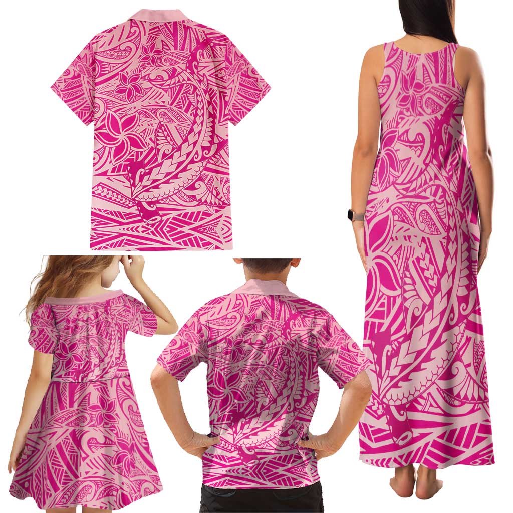 Beige Gradient Polynesia Family Matching Tank Maxi Dress and Hawaiian Shirt Hawaiian Tribal Hammerhead Shark Tattoo LT14 - Polynesian Pride