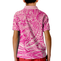 Beige Gradient Polynesia Kid Polo Shirt Hawaiian Tribal Hammerhead Shark Tattoo