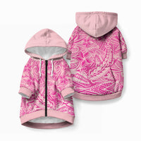 Beige Gradient Polynesia Pet Hoodie Hawaiian Tribal Hammerhead Shark Tattoo