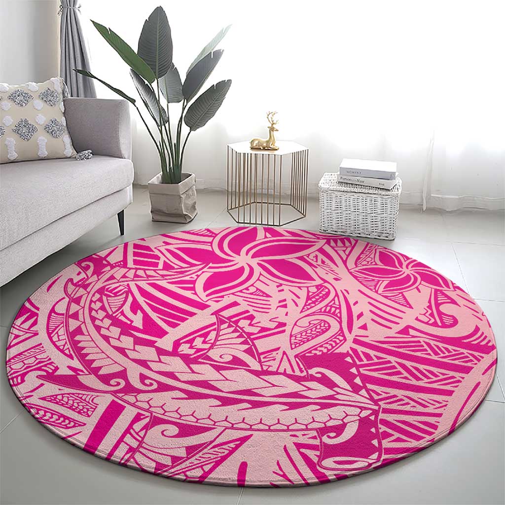 Beige Gradient Polynesia Round Carpet Hawaiian Tribal Hammerhead Shark Tattoo