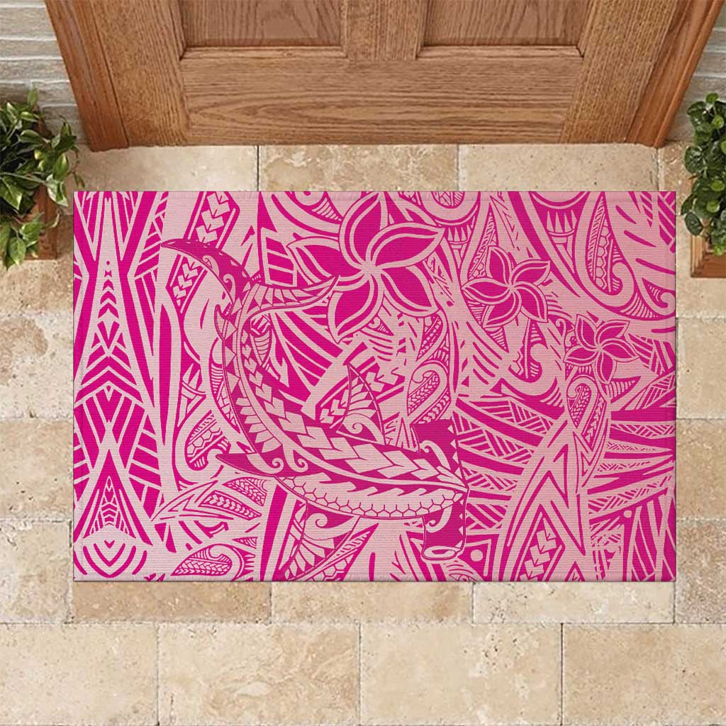 Beige Gradient Polynesia Rubber Doormat Hawaiian Tribal Hammerhead Shark Tattoo LT14 Beige - Polynesian Pride