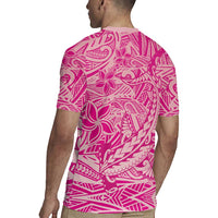 Beige Gradient Polynesia Rugby Jersey Hawaiian Tribal Hammerhead Shark Tattoo