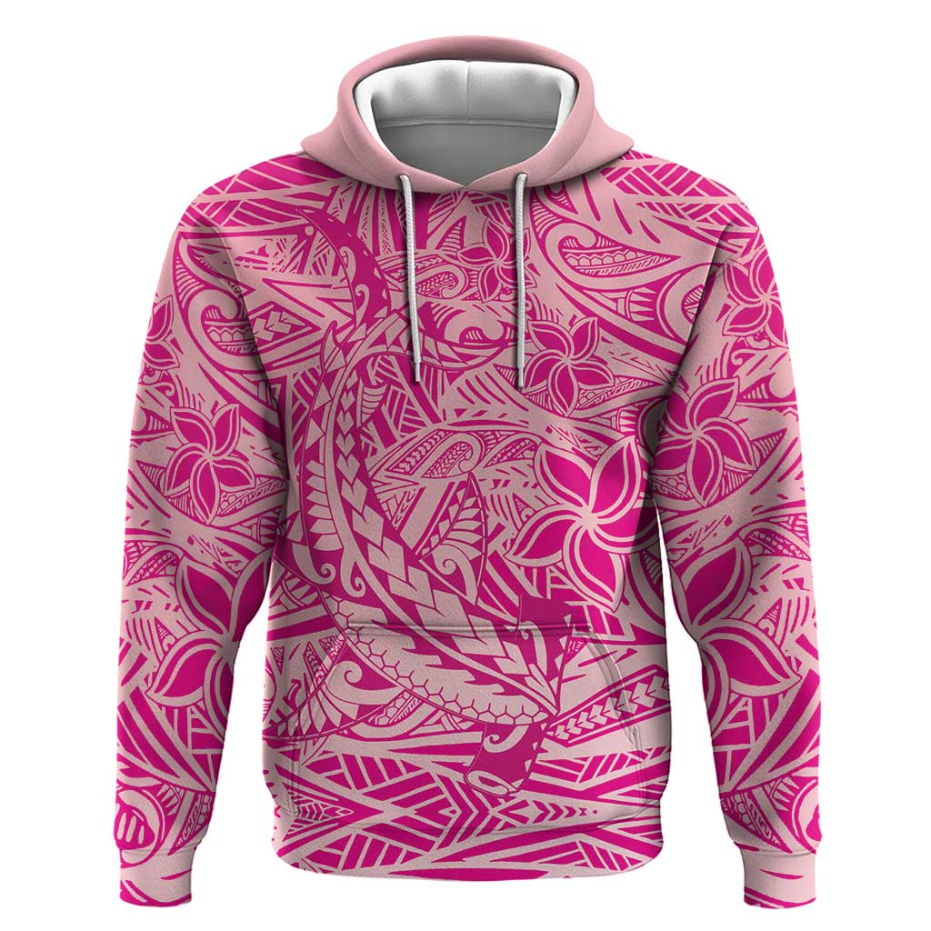 Beige Gradient Polynesia Zip Hoodie Hawaiian Tribal Hammerhead Shark Tattoo