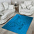 Blue Gradient Polynesia Area Rug Hawaiian Tribal Hammerhead Shark Tattoo