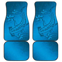 Blue Gradient Polynesia Car Mats Hawaiian Tribal Hammerhead Shark Tattoo