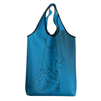Blue Gradient Polynesia Grocery Bag Hawaiian Tribal Hammerhead Shark Tattoo LT14 - Polynesian Pride