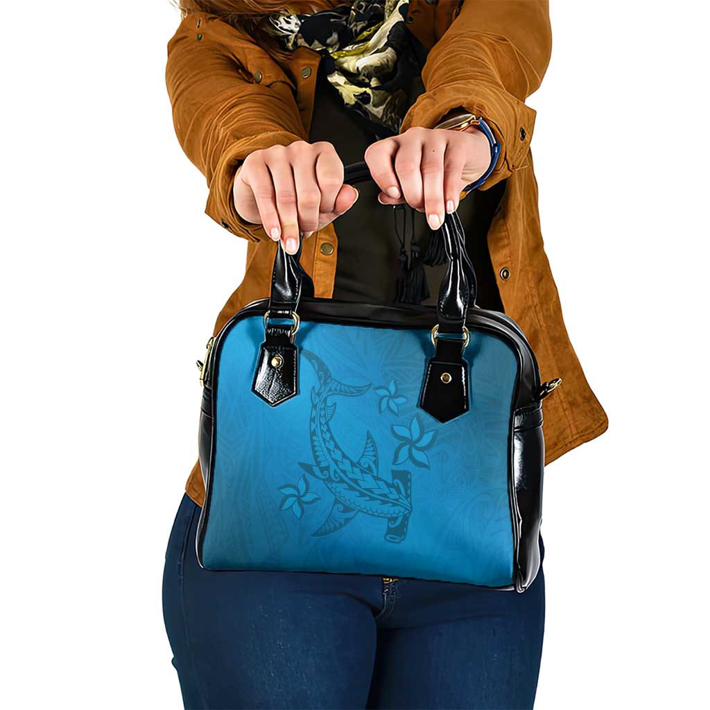 Blue Gradient Polynesia Shoulder Handbag Hawaiian Tribal Hammerhead Shark Tattoo LT14 One Size Blue - Polynesian Pride