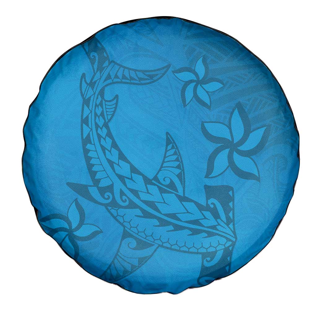 Blue Gradient Polynesia Spare Tire Cover Hawaiian Tribal Hammerhead Shark Tattoo