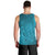 Dark Cyan Gradient Polynesia Men Tank Top Hawaiian Tribal Hammerhead Shark Tattoo