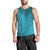 Dark Cyan Gradient Polynesia Men Tank Top Hawaiian Tribal Hammerhead Shark Tattoo