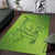 Green Gradient Polynesia Area Rug Hawaiian Tribal Hammerhead Shark Tattoo