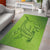 Green Gradient Polynesia Area Rug Hawaiian Tribal Hammerhead Shark Tattoo