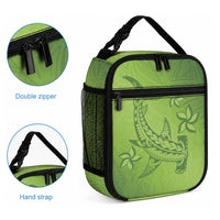 Green Gradient Polynesia Lunch Bag Hawaiian Tribal Hammerhead Shark Tattoo LT14 - Polynesian Pride