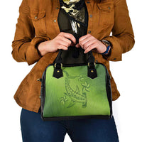 Green Gradient Polynesia Shoulder Handbag Hawaiian Tribal Hammerhead Shark Tattoo LT14 - Polynesian Pride