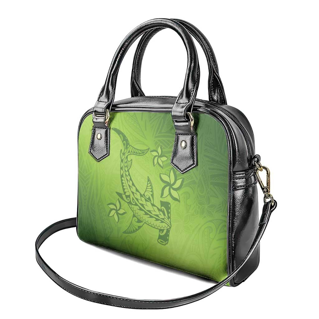 Green Gradient Polynesia Shoulder Handbag Hawaiian Tribal Hammerhead Shark Tattoo LT14 - Polynesian Pride