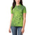 Green Gradient Polynesia Women Polo Shirt Hawaiian Tribal Hammerhead Shark Tattoo