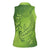 Green Gradient Polynesia Women Sleeveless Polo Shirt Hawaiian Tribal Hammerhead Shark Tattoo