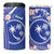 FSM Chuuk Constitution Day 4 in 1 Can Cooler Tumbler Frangipani Flowers Polynesian Curves Style