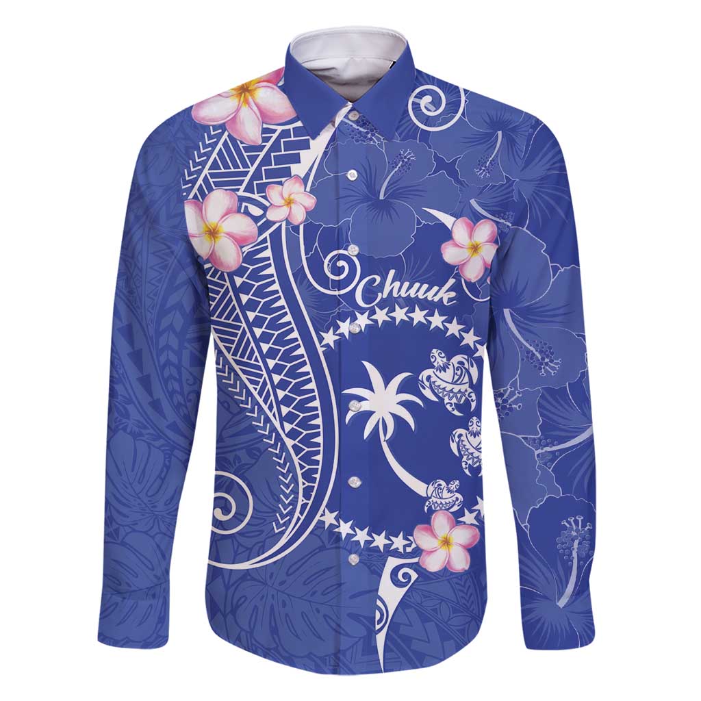 FSM Chuuk Constitution Day Family Matching Off Shoulder Maxi Dress and Hawaiian Shirt Frangipani Flowers Polynesian Curves Style