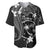 FSM Chuuk Baseball Jersey Turtle Tropical Flowers Polynesian - Black