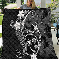 FSM Chuuk Quilt Turtle Tropical Flowers Polynesian - Black LT14 Black - Polynesian Pride