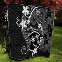 FSM Chuuk Quilt Turtle Tropical Flowers Polynesian - Black LT14 - Polynesian Pride
