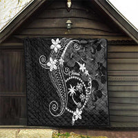 FSM Chuuk Quilt Turtle Tropical Flowers Polynesian - Black LT14 - Polynesian Pride
