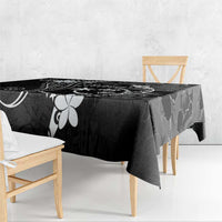 FSM Chuuk Tablecloth Turtle Tropical Flowers Polynesian - Black