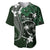 FSM Chuuk Baseball Jersey Turtle Tropical Flowers Polynesian - Green