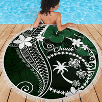 FSM Chuuk Beach Blanket Turtle Tropical Flowers Polynesian - Green