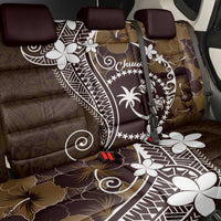 FSM Chuuk Back Car Seat Cover Turtle Tropical Flowers Polynesian - Brown
