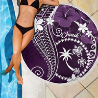 FSM Chuuk Beach Blanket Turtle Tropical Flowers Polynesian - Purple