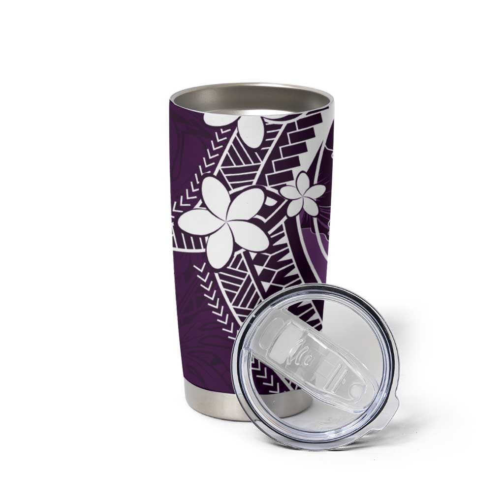 FSM Chuuk Tumbler Cup Turtle Tropical Flowers Polynesian - Purple LT14 - Polynesian Pride
