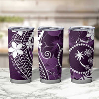 FSM Chuuk Tumbler Cup Turtle Tropical Flowers Polynesian - Purple LT14 - Polynesian Pride